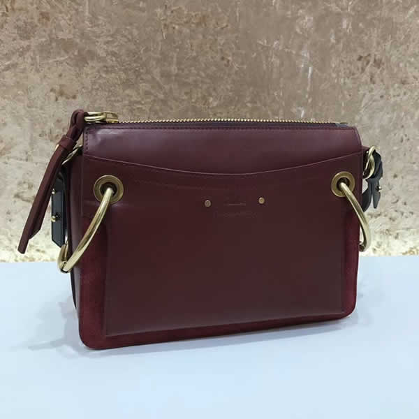 Replica Discount New Chloe Roy Shoulder Crossbody Crimson Handbags