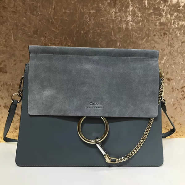 Replica Wholesale Discount Blue Chloe Faye Crossbody Bags