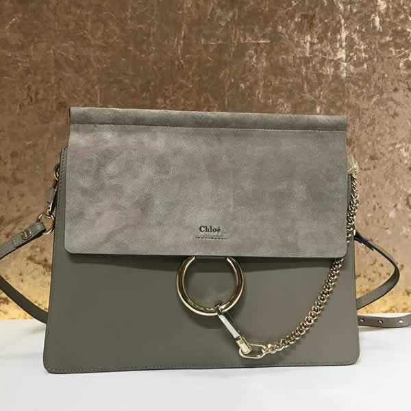 Replica Wholesale Discount Gray Chloe Faye Crossbody Bags