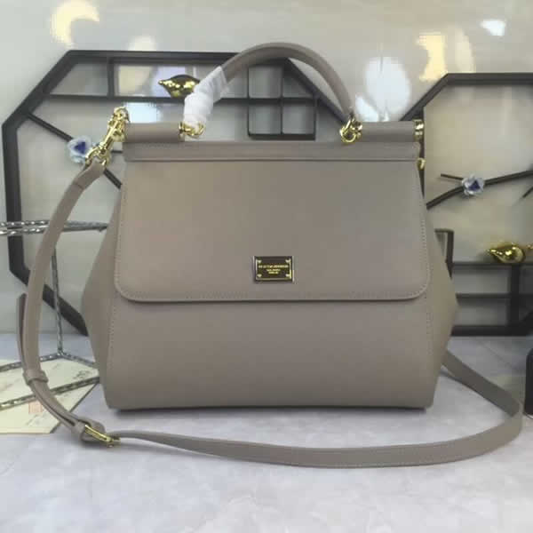 Replica Gray Dolce & Gabbana Fashion Platinum Palm Print Handbags Hot Sale