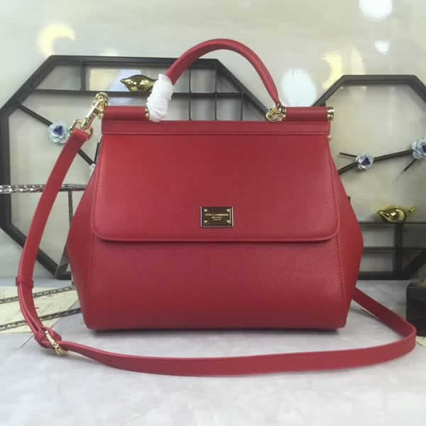 Replica Red Dolce & Gabbana Fashion Platinum Palm Print Handbags Hot Sale