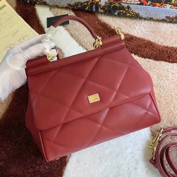 Replica 2021 Dolce & Gabbana New Red Flap Hand Messenger Bag Hot Sale