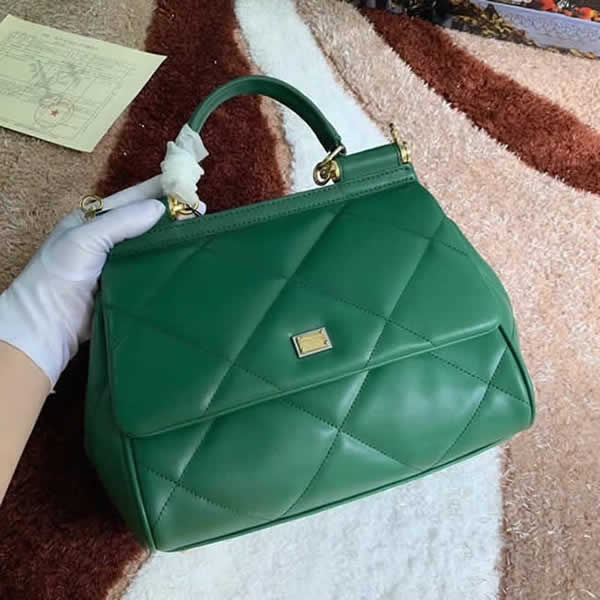 Replica 2021 Dolce & Gabbana New Green Flap Hand Messenger Bag Hot Sale
