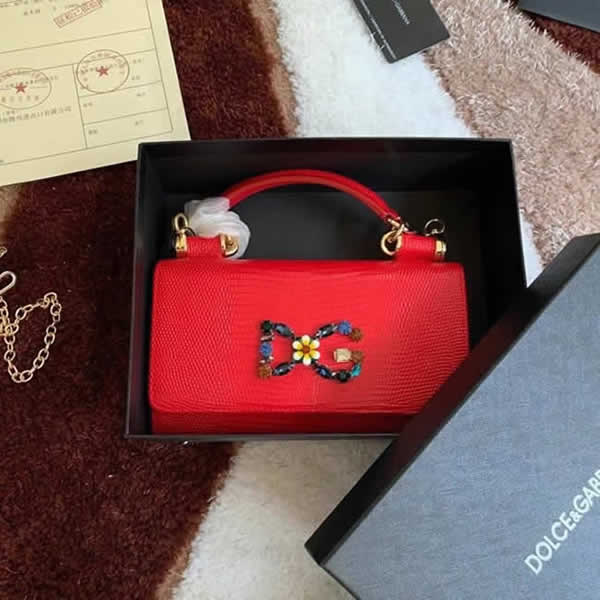 Fake Cheap New Fashion Dolce & Gabbana Lizard Red Crossbody Bag