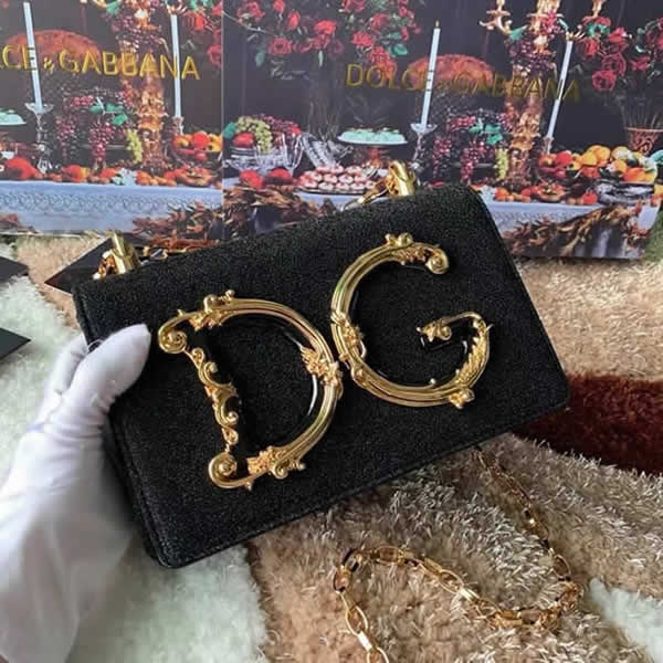 Replica New Cheap Dolce & Gabbana Classic Black Messenger Bag Clutch Bag With 1:1 Quality