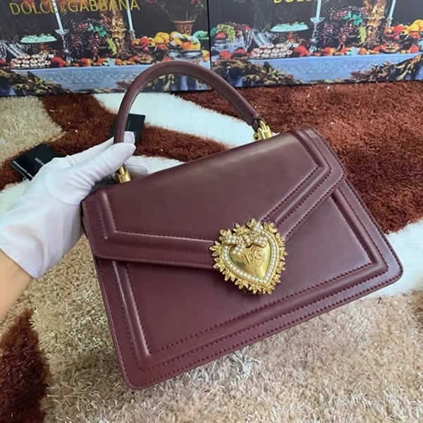 Wholesale Discount Fake Dolce & Gabbana High Quality Red Wine Hand Flip Bag