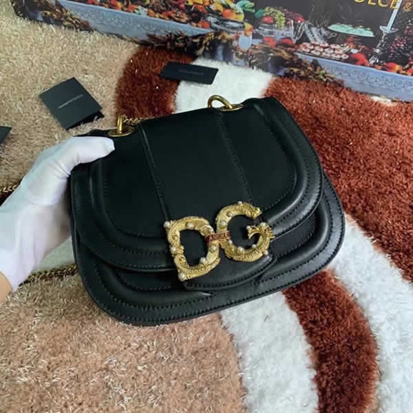 Replica Cheap Dolce & Gabbana Black Flap Crossbody Shoulder Bag