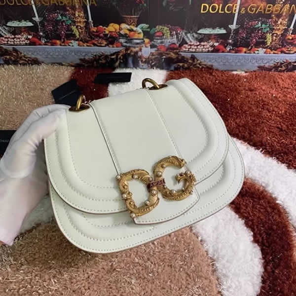 Replica Cheap Dolce & Gabbana White Flap Crossbody Shoulder Bag