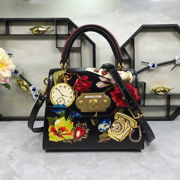 Fake Dolce & Gabbana Black Messenger Bags Fashion Cheap Handbags