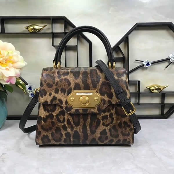 Replica Fashion Dolce & Gabbana Leopard Print Messenger Bags Flip Bags