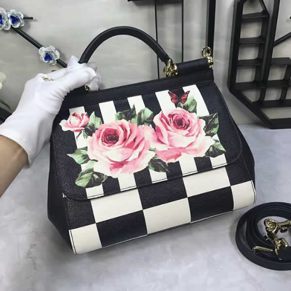 Replica Printing Dolce & Gabbana Black Messenger Bags Flip Bags