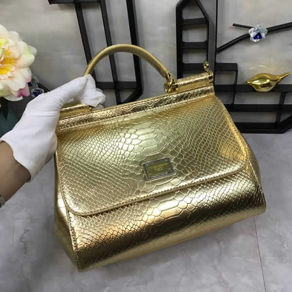 Discount Replica Fashion Dolce & Gabbana Snake Gold Tote Bag