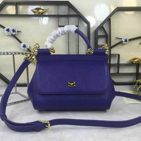 Replica Cheap Dolce & Gabbana Classic Blue Purple Crossbody Bag