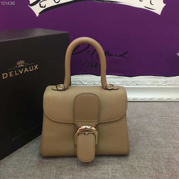 Replica Delvaux Brillant Top Handle Bags Brown Messenger Bags