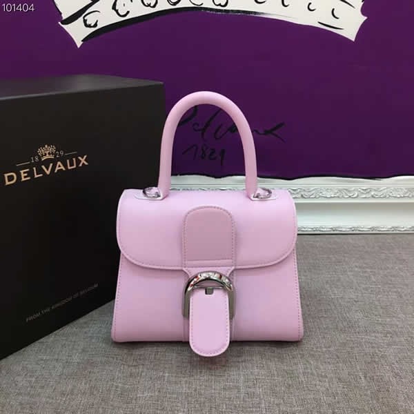 Replica Delvaux Brillant Top Handle Bags Pink Messenger Bags