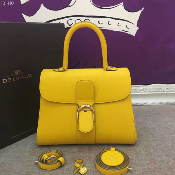 Fake Cheap Delvaux Brillant Handle Bags Yellow Messenger Bags
