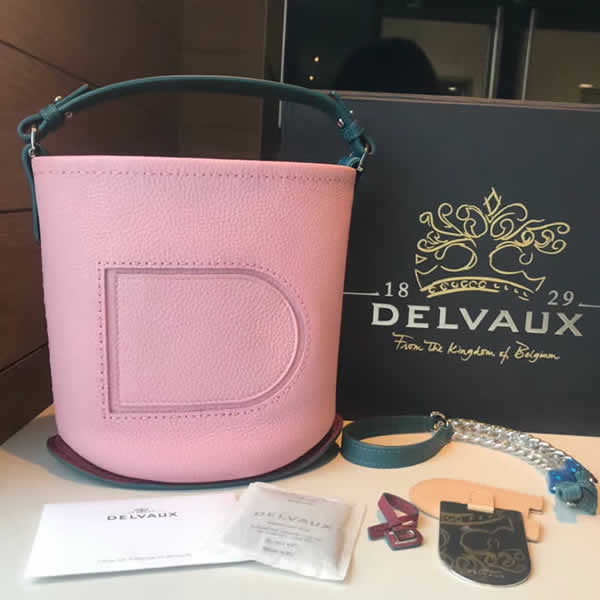 Fashion Replica New Casual Delvaux Pink Handbags Bucket Bag 1:5 Quality