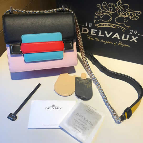 New Fake Delvaux Brilliant Color Madame Chaine Flap Shoulder Bag