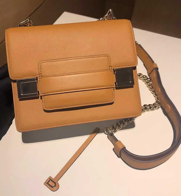 New Fake Delvaux Brilliant Khaki Madame Chaine Flap Shoulder Bag