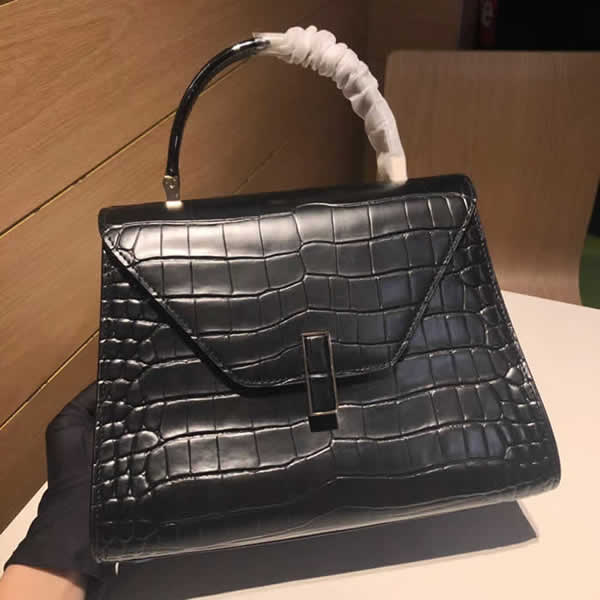 Fake Delvaux New Black Crocodile Crossbody Bag With Top Quality