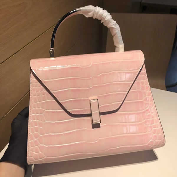 Fake Delvaux New Pink Crocodile Crossbody Bag With Top Quality