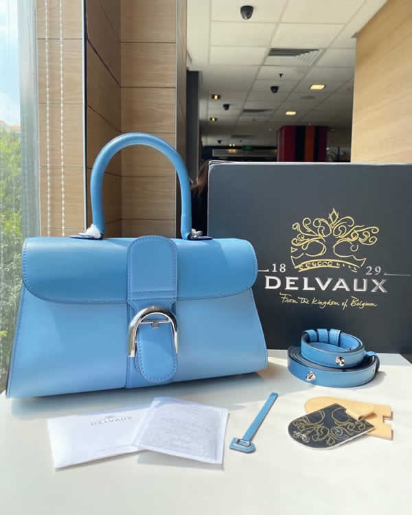 Replica Delvaux Brillant Box Portable Blue Messenger Bag