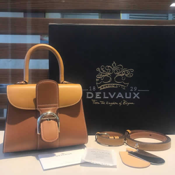 Replica New Delvaux Gorgeous Box Orange Flap Shoulder Bag