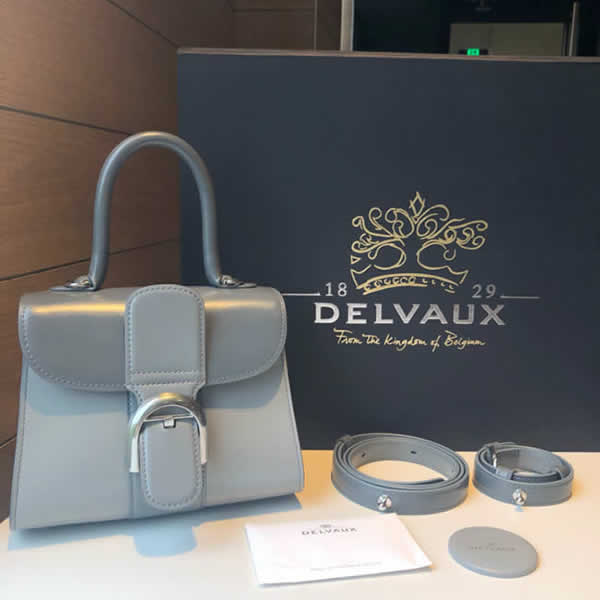 Hot Sale Fake Sheepskin Delvaux Brillant Box Gray Flap Shoulder Bag