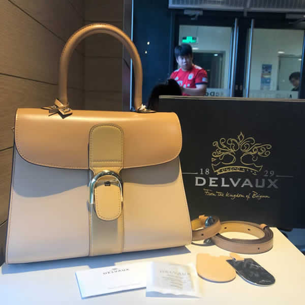 Fake Top Quality New Delvaux Gorgeous Box Khaki Flap Shoulder Bag