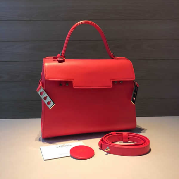 Replica Delvaux Tempete Classic Red Flap Tote Crossbody Bag