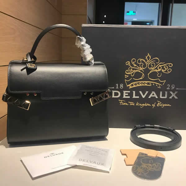 Fake Discount Delvaux Tempete Classic Black Flap Tote Crossbody Bag