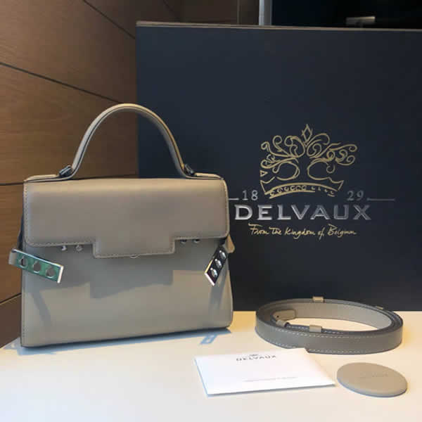 Fake Discount Delvaux Tempete Spring Summer Swift Dark Gray Crossbody Bag