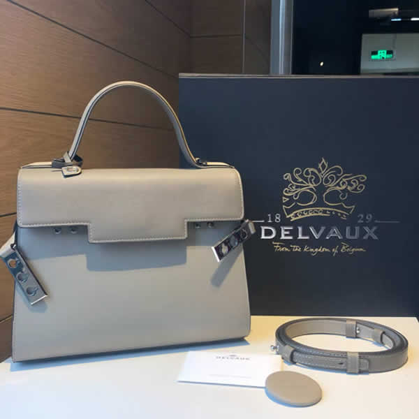 Knock Off Discount Delvaux Tempete Spring Summer Swift Gray Crossbody Bag
