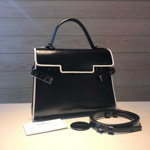Fake Delvaux Classic Temppete Box Handbag Black Messenger Bag