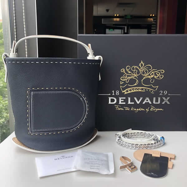 Replica Delvaux New Pin Casual Cowhide Black Bucket Bag