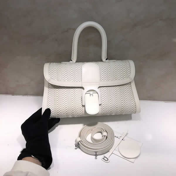 Fake Discount Fashion Delvaux Sellier Brillant Woven White Crossbody Bag