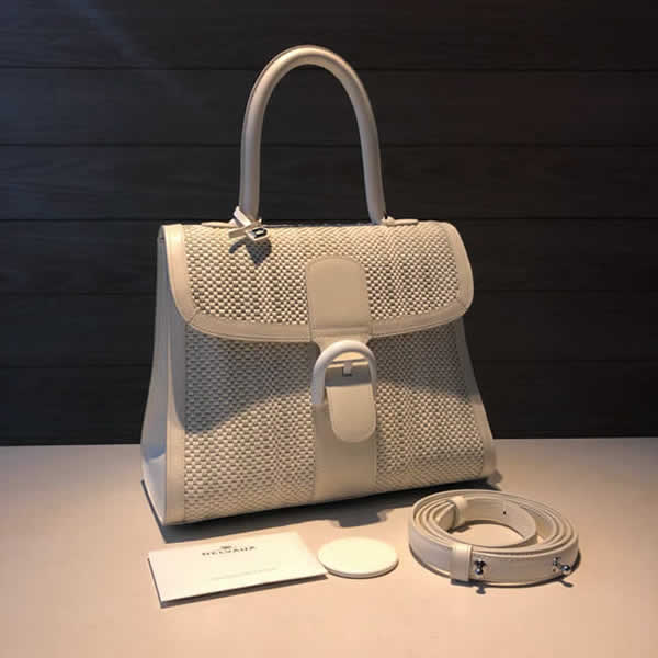 Replica Top Quality Delvaux Sellier Brillant Woven White Crossbody Bag