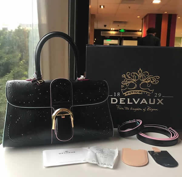 Fake 1:1 Quality Delvaux Black Tote Crossbody Bag For Sale