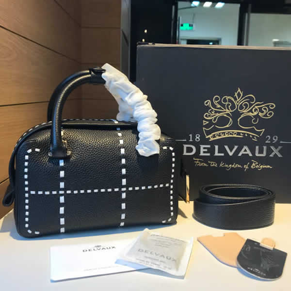 Fake New Delvaux Cool Box Black Pillow Bag Tote Underarm Bag