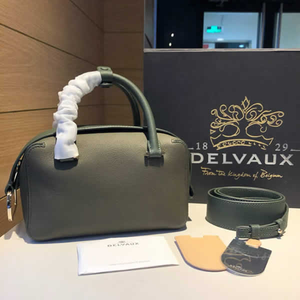 Replica New Delvaux Cool Box Olive Green Pillow Bag Tote Underarm Bag