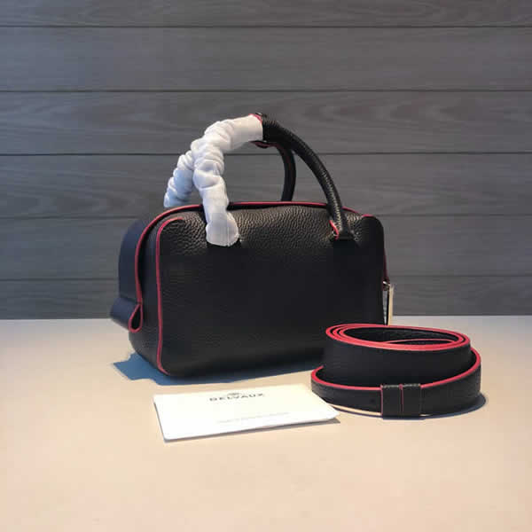 Top Quality Delvaux Luxury Cool Box Pillow Bag Black Hand Messenger Bag