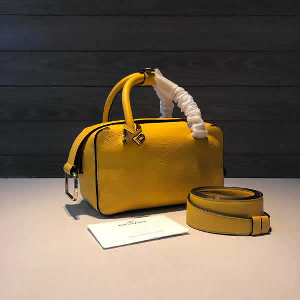 Fake Delvaux Luxury Cool Box Pillow Bag Yellow Hand Messenger Bag