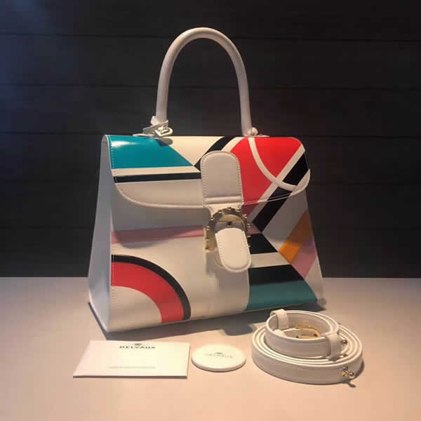 Fake Delvaux Brillant East/West Mini Geometric Style Multicolor Handbag