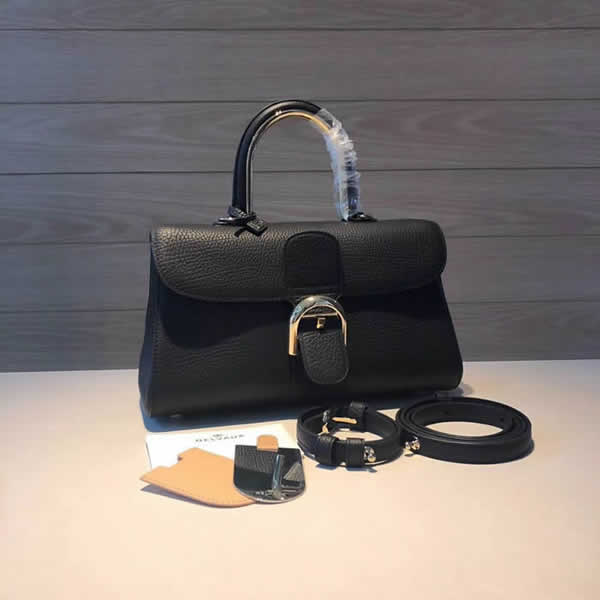 Replica Cheap Black Delvaux Brillant Leather Shoulder Messenger Bag