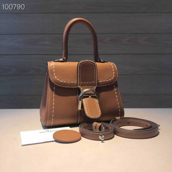 2019 New Cheap Delvaux Brillant Togo Brown Tote Shoulder Bag