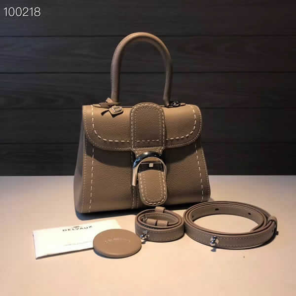 2019 New Cheap Delvaux Brillant Togo Brown Tote Shoulder Bag