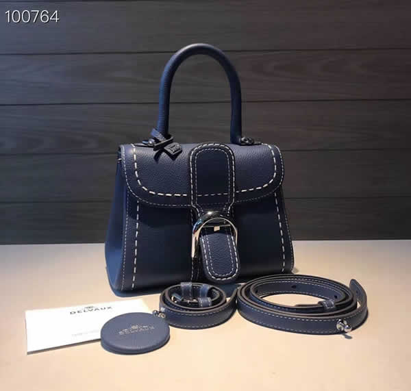 2019 New Cheap Delvaux Brillant Togo Blue Tote Shoulder Bag