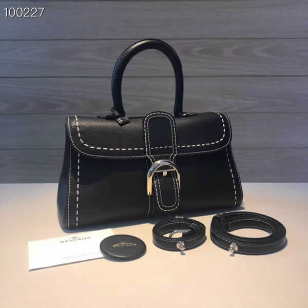 2019 Delvaux Brillant Togo Black Tote Crossbody Bag With 1:1 Quality