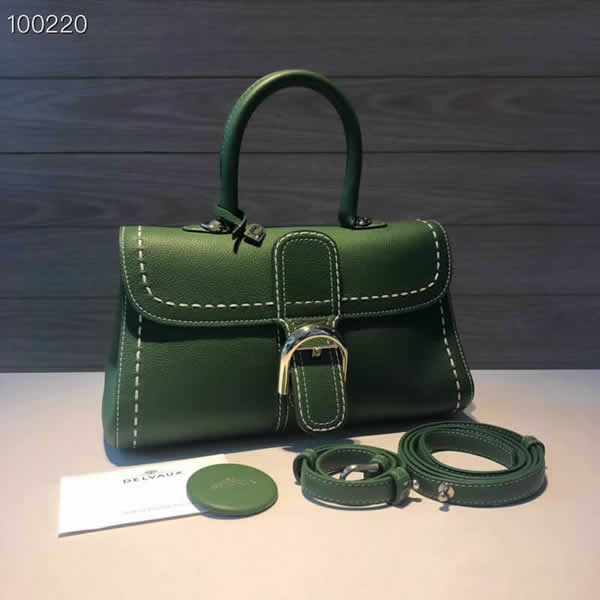 2019 Delvaux Brillant Togo Green Tote Crossbody Bag With 1:1 Quality
