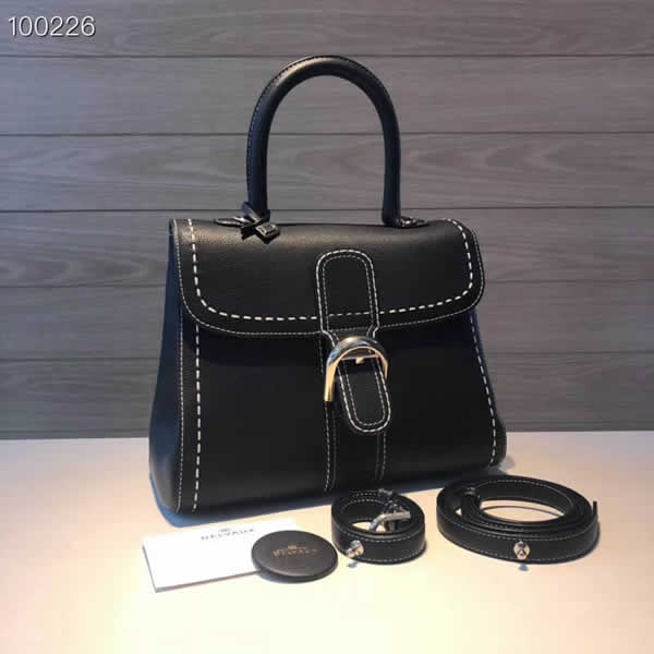 2019 New Delvaux Brillant Togo Black Tote Crossbody Bag High Quality Outlet